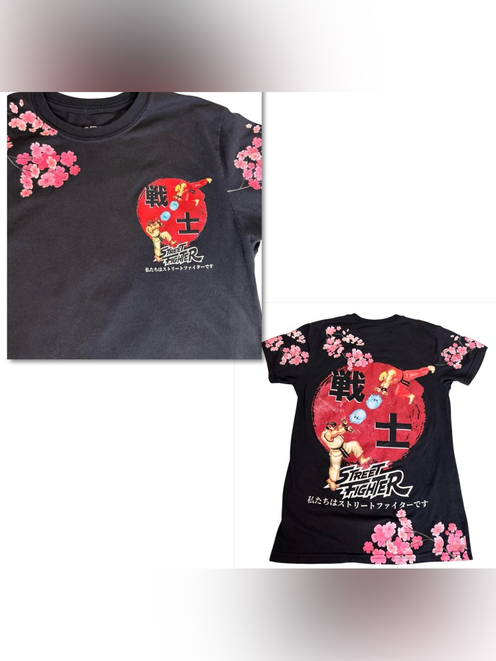 Street Fighter Cherry Blossoms Tee Size S